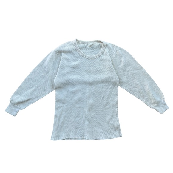 Montgomery Ward Tops - Montgomery Ward Vintage 70s Thermal Shirt Waffle Knit Large Cream White USA